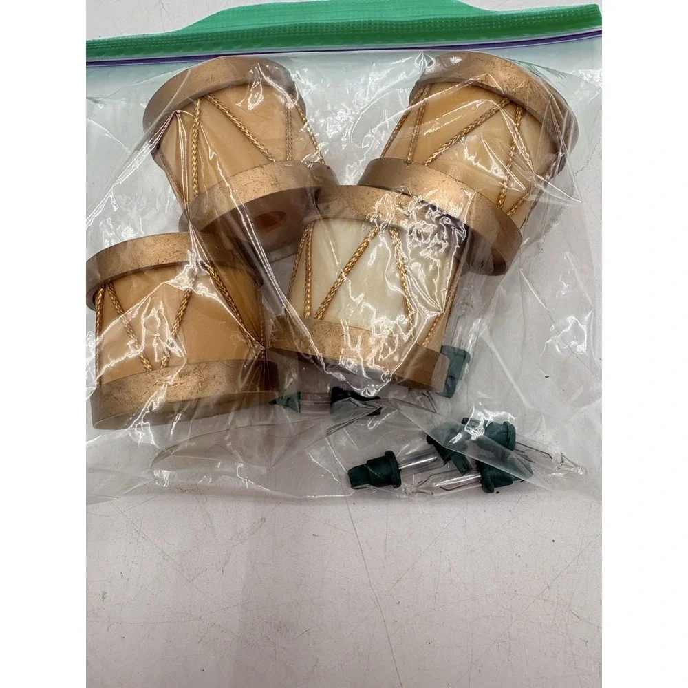 2 Sets-VTG Drum String Lights 20 Lantern Christmas Patio Tiki Luau Mid Century